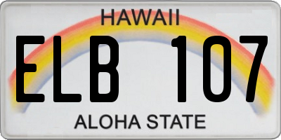 HI license plate ELB107