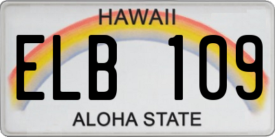 HI license plate ELB109