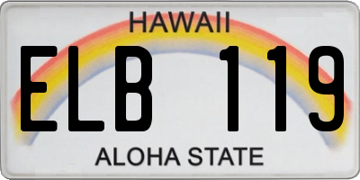 HI license plate ELB119