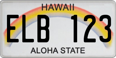 HI license plate ELB123