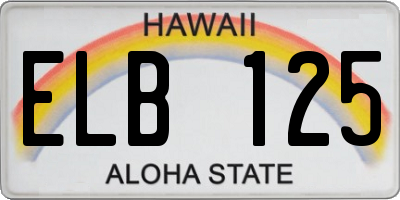 HI license plate ELB125