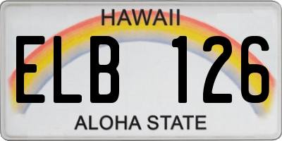 HI license plate ELB126