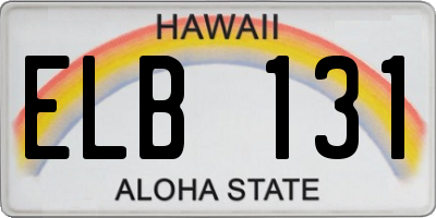 HI license plate ELB131