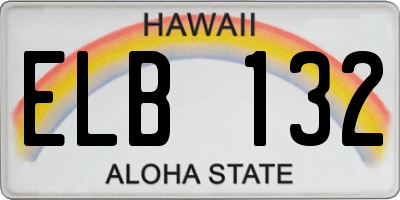 HI license plate ELB132