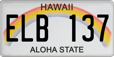 HI license plate ELB137