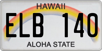 HI license plate ELB140