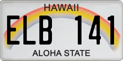 HI license plate ELB141
