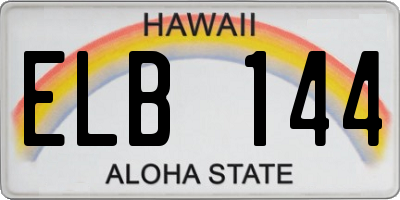 HI license plate ELB144