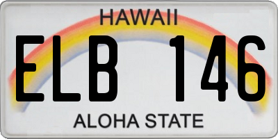 HI license plate ELB146