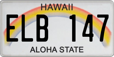 HI license plate ELB147
