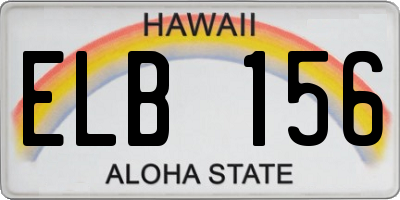 HI license plate ELB156