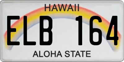 HI license plate ELB164
