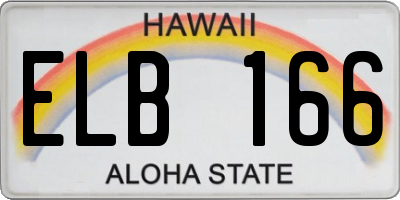 HI license plate ELB166