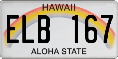 HI license plate ELB167