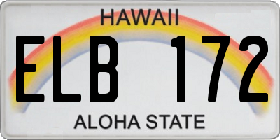 HI license plate ELB172