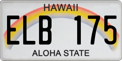HI license plate ELB175