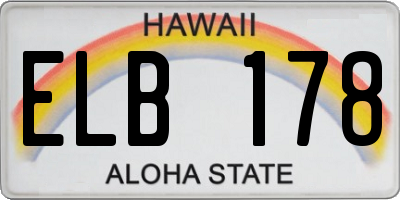 HI license plate ELB178