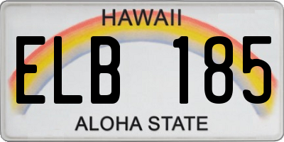 HI license plate ELB185