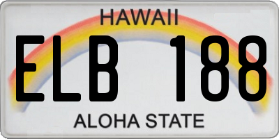 HI license plate ELB188