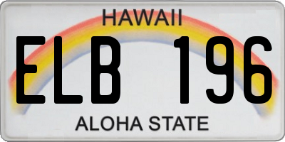 HI license plate ELB196