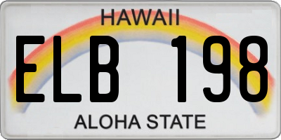 HI license plate ELB198