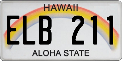HI license plate ELB211