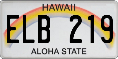 HI license plate ELB219