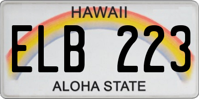 HI license plate ELB223