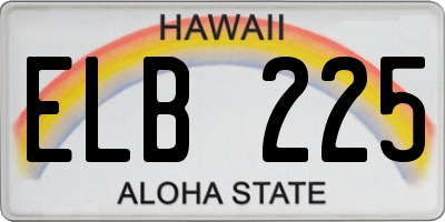 HI license plate ELB225