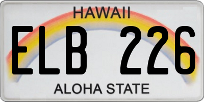 HI license plate ELB226