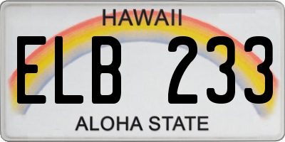 HI license plate ELB233