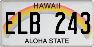 HI license plate ELB243