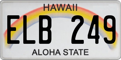 HI license plate ELB249