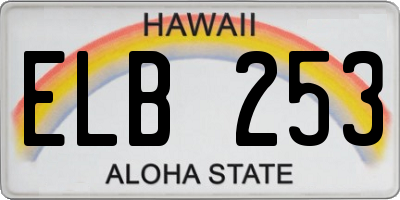 HI license plate ELB253