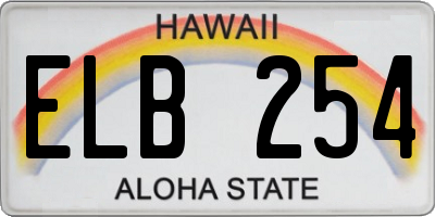 HI license plate ELB254