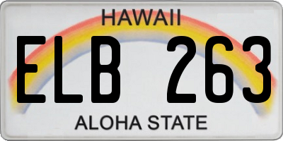 HI license plate ELB263