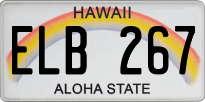 HI license plate ELB267