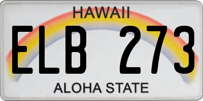 HI license plate ELB273