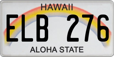 HI license plate ELB276