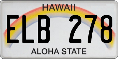 HI license plate ELB278