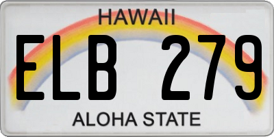 HI license plate ELB279