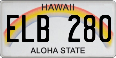 HI license plate ELB280