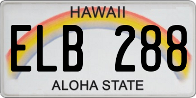 HI license plate ELB288