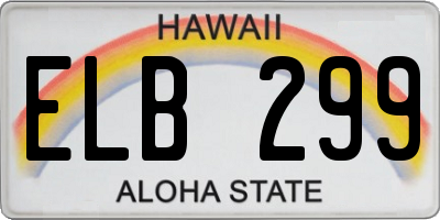 HI license plate ELB299