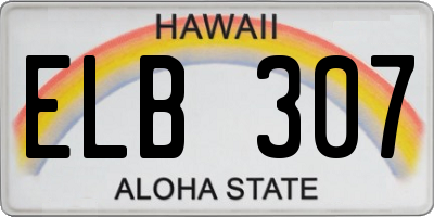 HI license plate ELB307