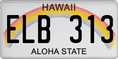 HI license plate ELB313