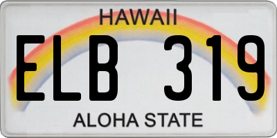 HI license plate ELB319