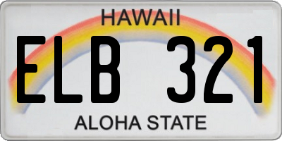 HI license plate ELB321