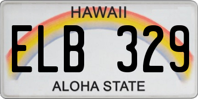 HI license plate ELB329