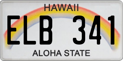 HI license plate ELB341